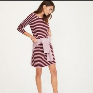 Lou & Grey red and pink striped long sleeve dress